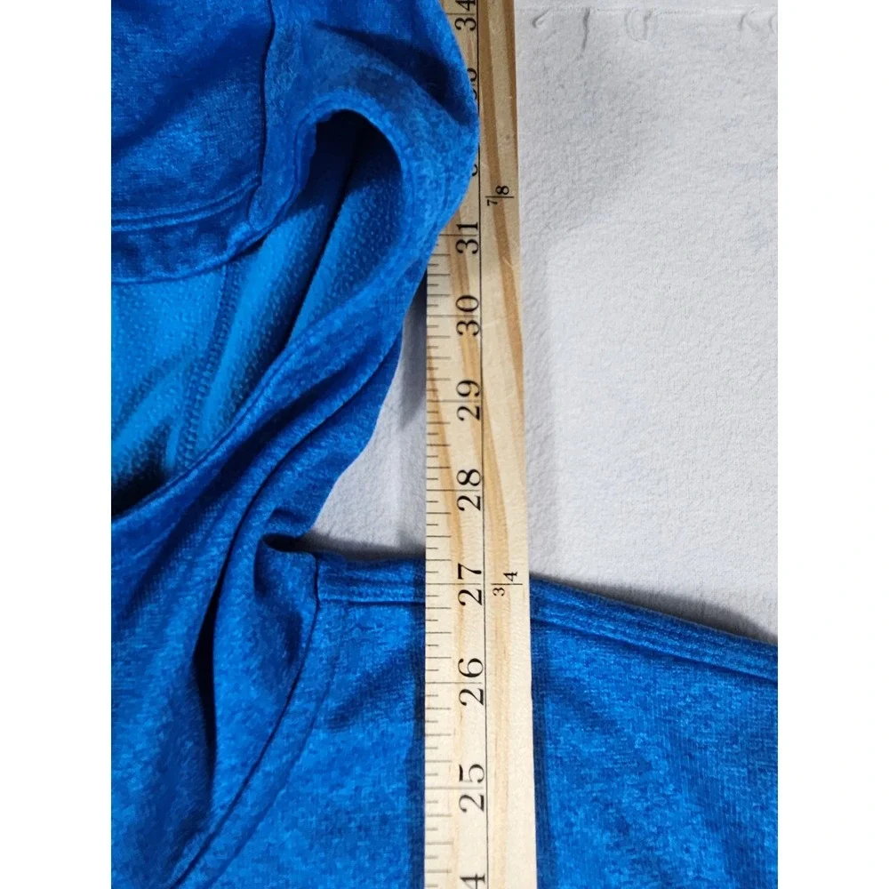 The North Face Mens Blue Heathered Full Zip Fleece Hoodie Jacket Large